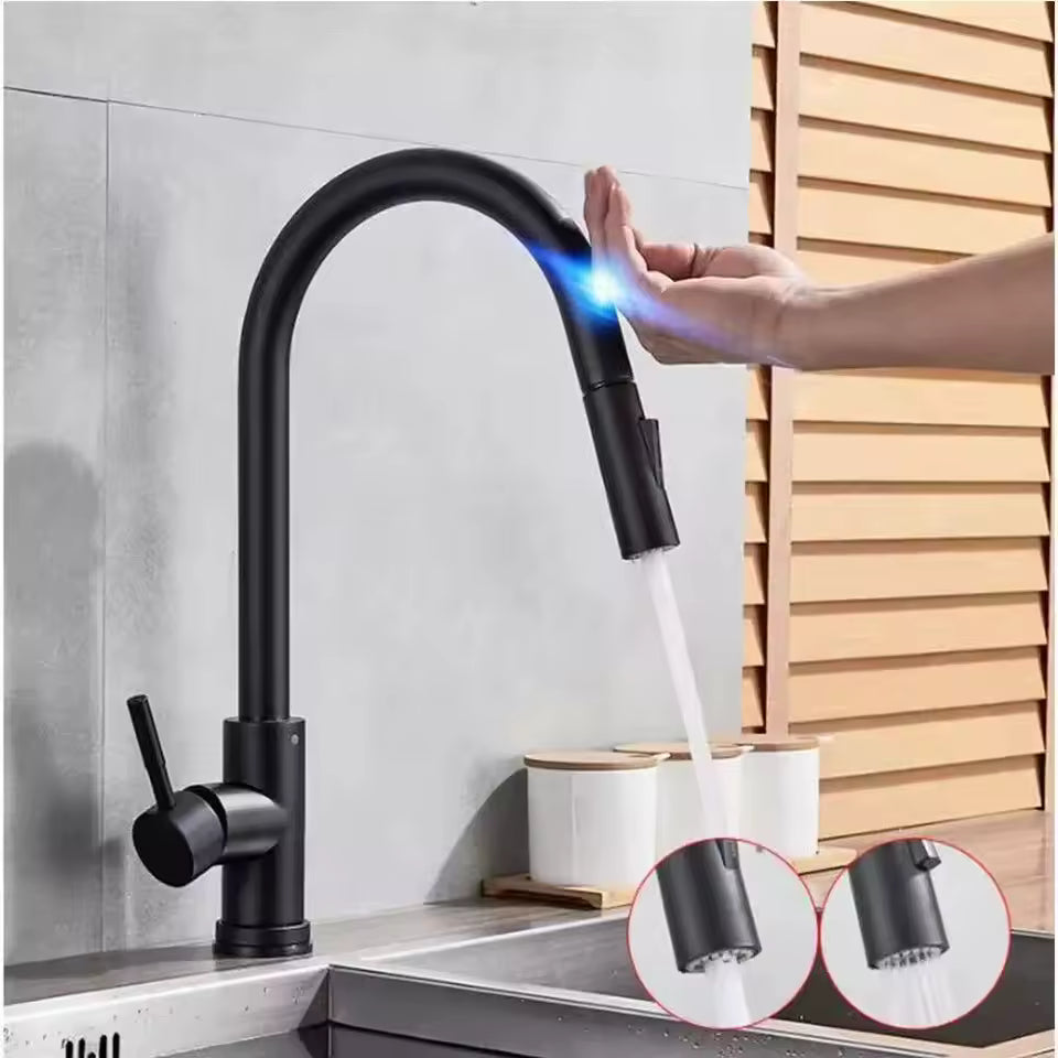 Torneira Cozinha Touch Sensor Inteligente Bica Retrátil