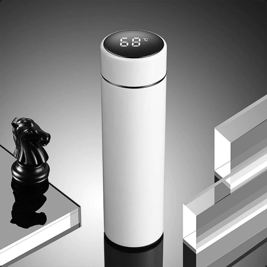 Garrafa Térmica 500ml com Termômetro LED – Aço Inox