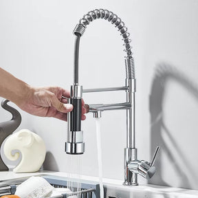 Torneira Gourmet Bica Alta Mola Pull Down Monocomando Cromada 360°