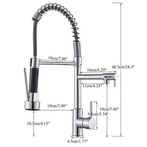 Torneira Gourmet Bica Alta Mola Pull Down Monocomando Cromada 360°