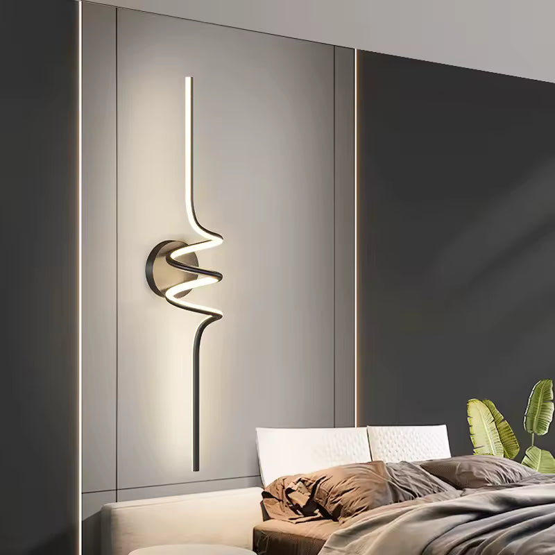 Arandela LED Minimalista Preta – Iluminação Parede