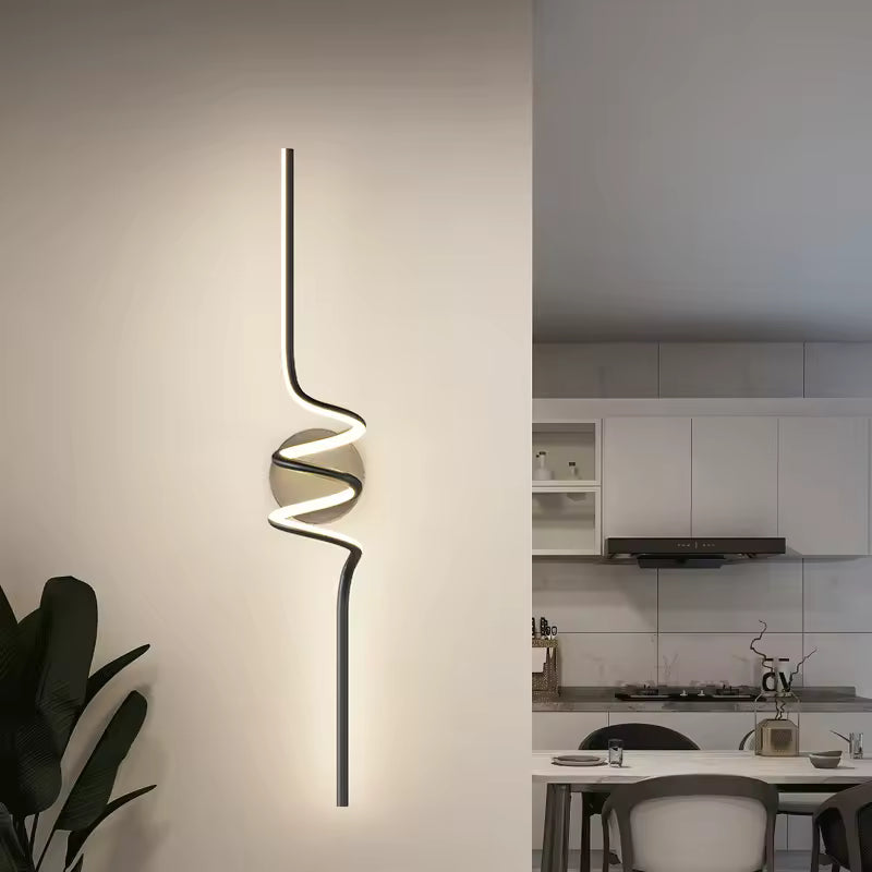 Arandela LED Minimalista Preta – Iluminação Parede