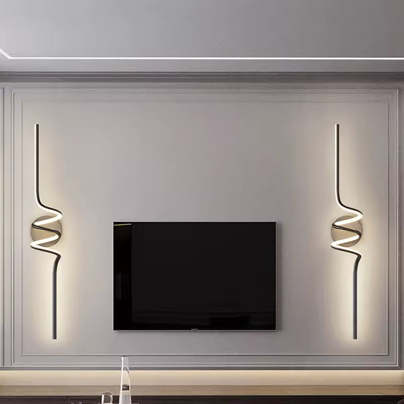 Arandela LED Minimalista Preta – Iluminação Parede