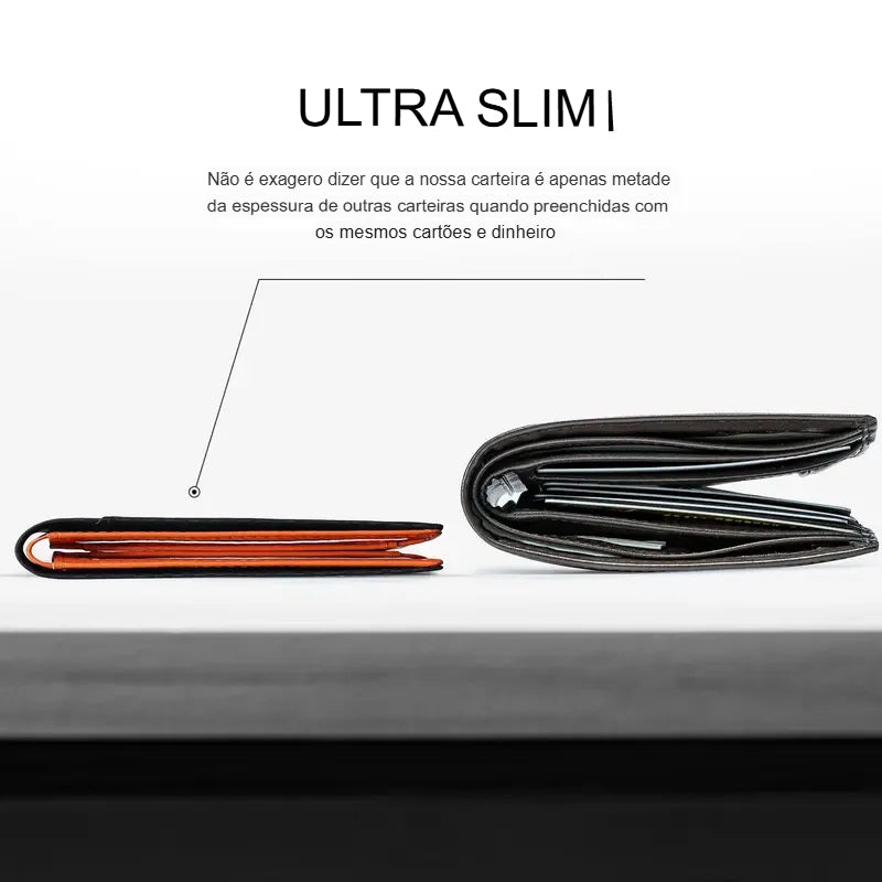 Carteira em Couro com Fibra - RFID Shield🛡️