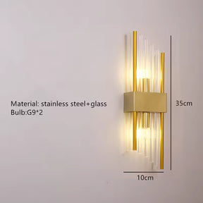 Arandela LED Luxo Moderna Tubos de Cristal