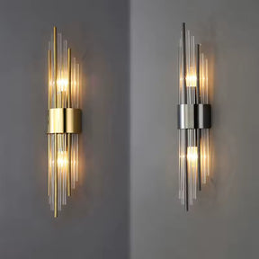 Arandela LED Luxo Moderna Tubos de Cristal