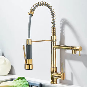 Torneira Gourmet Bica Alta Mola Pull Down Monocomando Cromada 360°