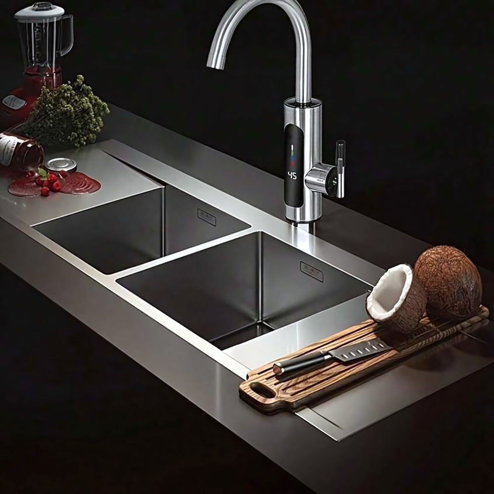 Torneira Elétrica Instantânea Giratória 360° Inox 3000W