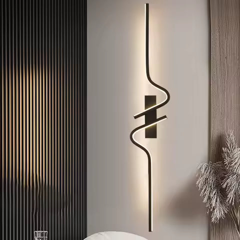 Arandela LED Minimalista Preta – Iluminação Parede
