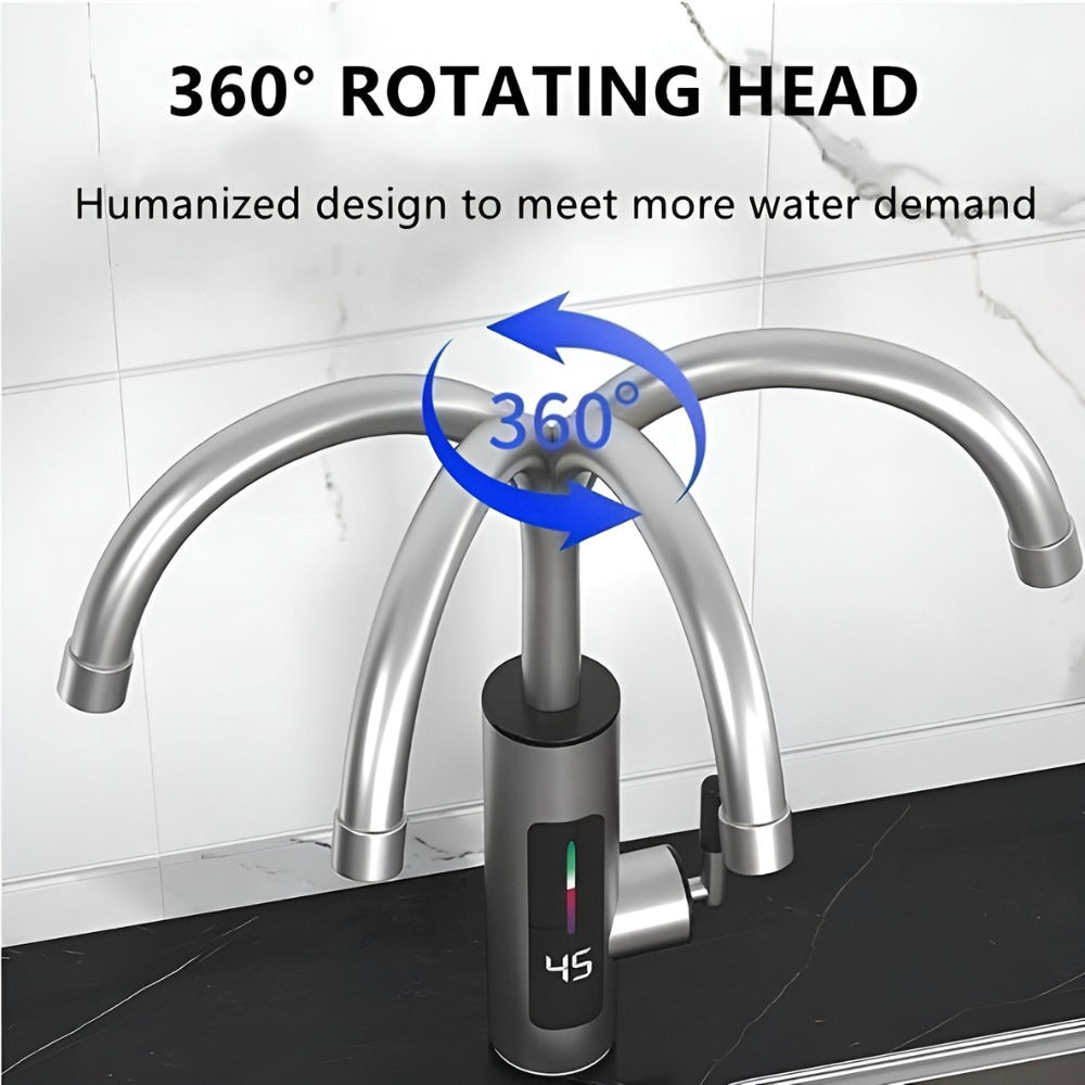 Torneira Elétrica Instantânea Giratória 360° Inox 3000W